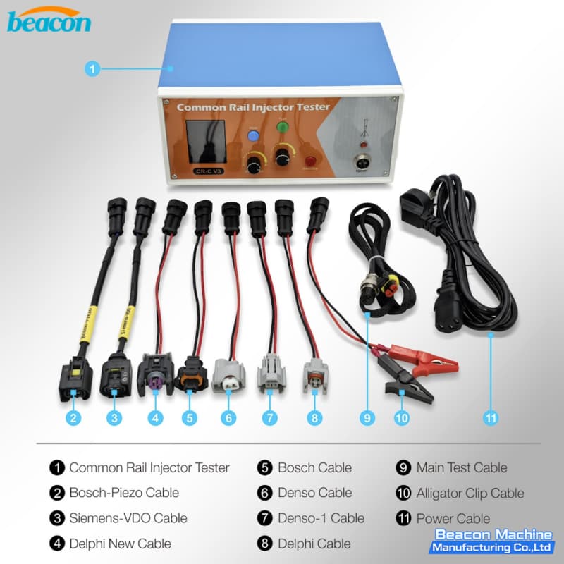 {BEACON MACHINE CR-C V3 Portable Common Rail Injector Pulse Generator | Professional Fuel Injection Driver}