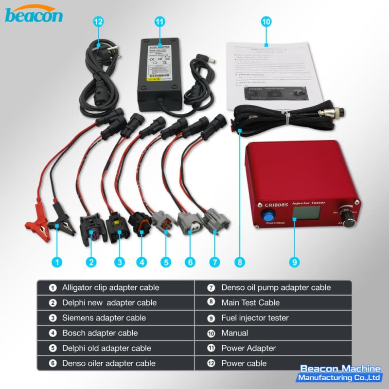 {BEACON MACHINE CRI808S Multi-Brand Solenoid and Piezo Diagnostic Simulator | Professional Common Rail Injector Tester}