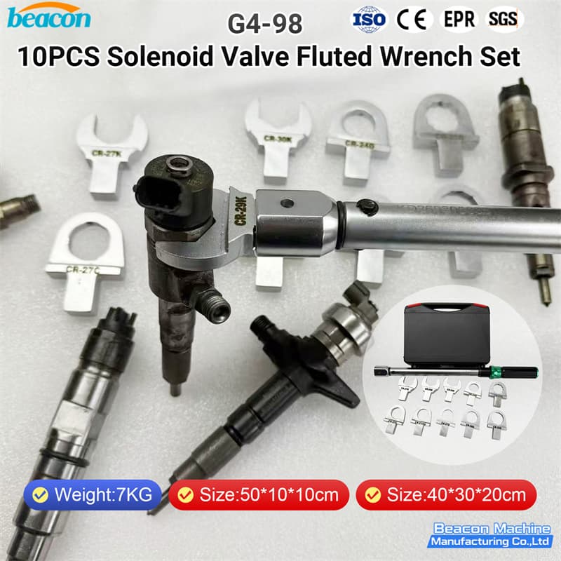 {BEACON MACHINE G4-98 Professional Common Rail Injector Solenoid Valve Fluted Wrench Set | Heavy Duty Solenoid Valve Wrench}