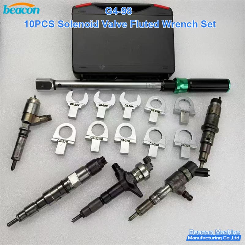 {BEACON MACHINE G4-98 Professional Common Rail Injector Solenoid Valve Fluted Wrench Set | Heavy Duty Solenoid Valve Wrench}