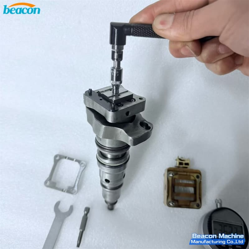 heui injector rebuild clearance measuring gauge show