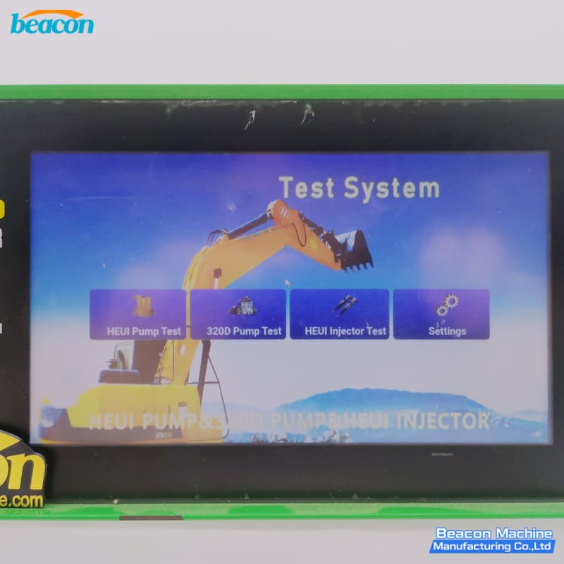 Caterpillar 320D hydraulic pump testing controller screen