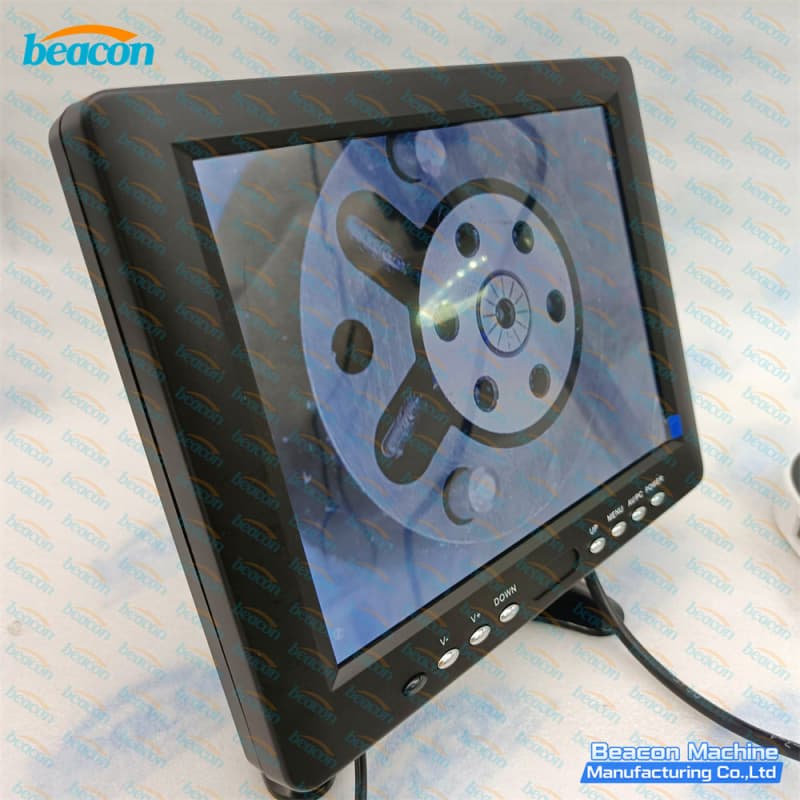 desktop automotive part examination monitor system side