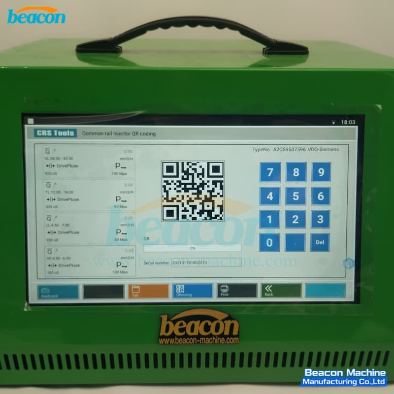 heavy duty diesel fuel injector recalibration monitor,universal CR injector electronic coding simulator,desktop touchscreen injector programming instrument