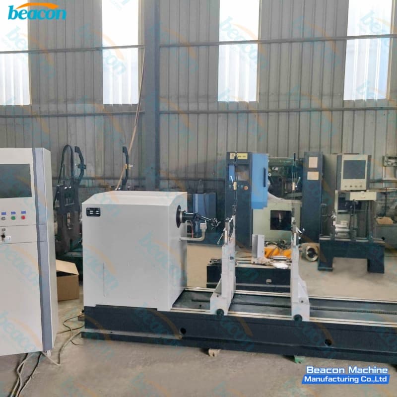 universal joint dynamic balancing machine for driveshaft vibration correction