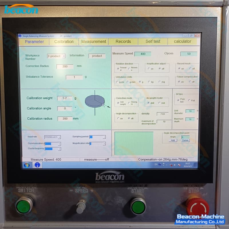 Balancing machine software - operating system
