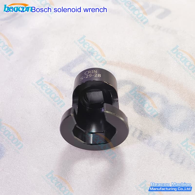 Side profile of G10-24 Bosch solenoid valve nut socket highlighting the connector cut-out.