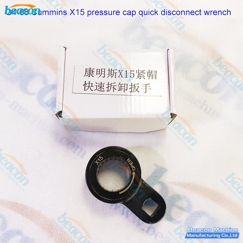 G4-68 Cummins X15 pressure cap quick disconnect wrench showing the internal serrated grip for high-torque removal.