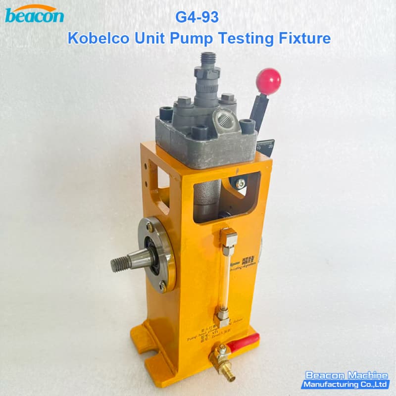 Industrial Kobelco unit pump mounting jig designed for high-torque test stand applications. Industrial Kobelco unit pump mounting jig designed for high-torque test stand applications.