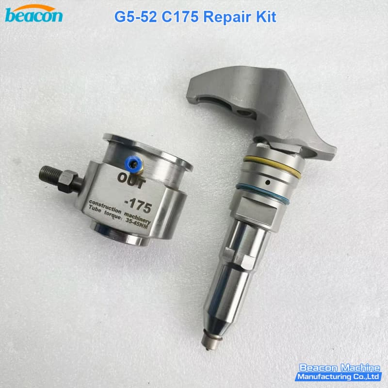 Caterpillar C175 injector shown with specialized G5-52 mounting and detection block.
