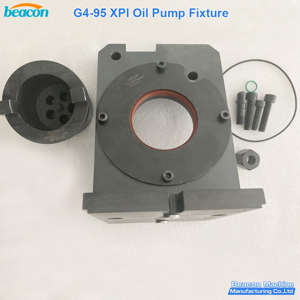 Top view of professional Scania XPI fuel pump diagnostic adapter showing integrated oil seal ring.