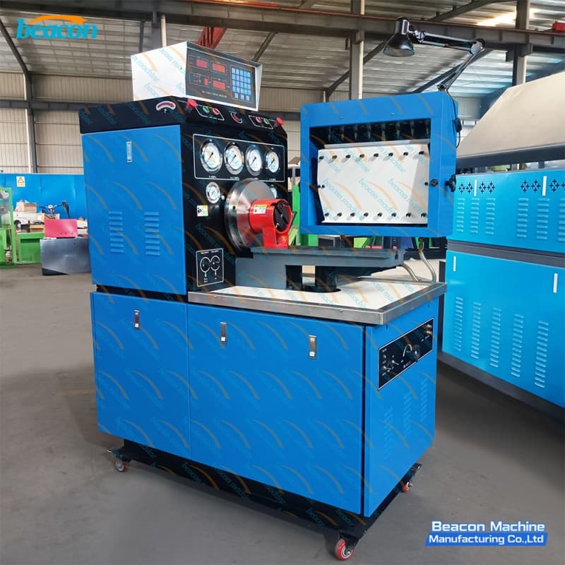 BEACON MACHINE MINI12PS 8 Cylinder Diesel Injection Pump Test Bench front view for workshop calibration.