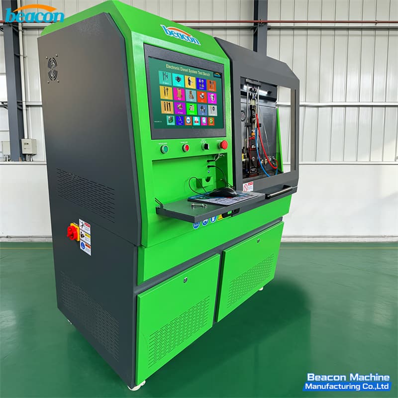 Advanced cambox testing machine for Volvo Scania injectors with open safety door