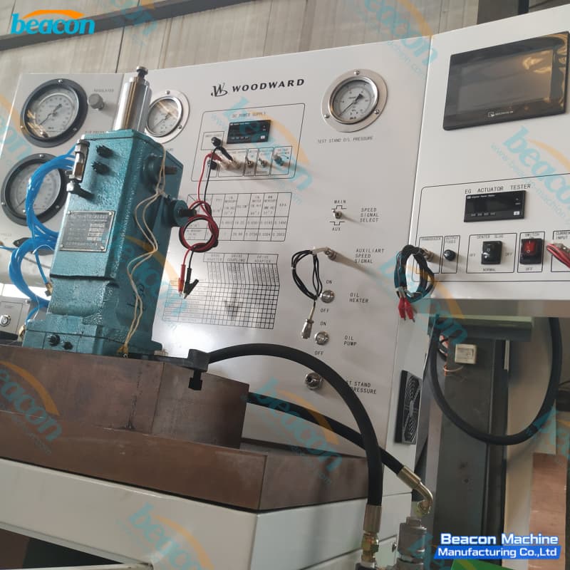 Detailed image of the BK2000 Woodward speed controller test bench - top view Detailed image of the BK2000 Woodward speed controller test bench - top view