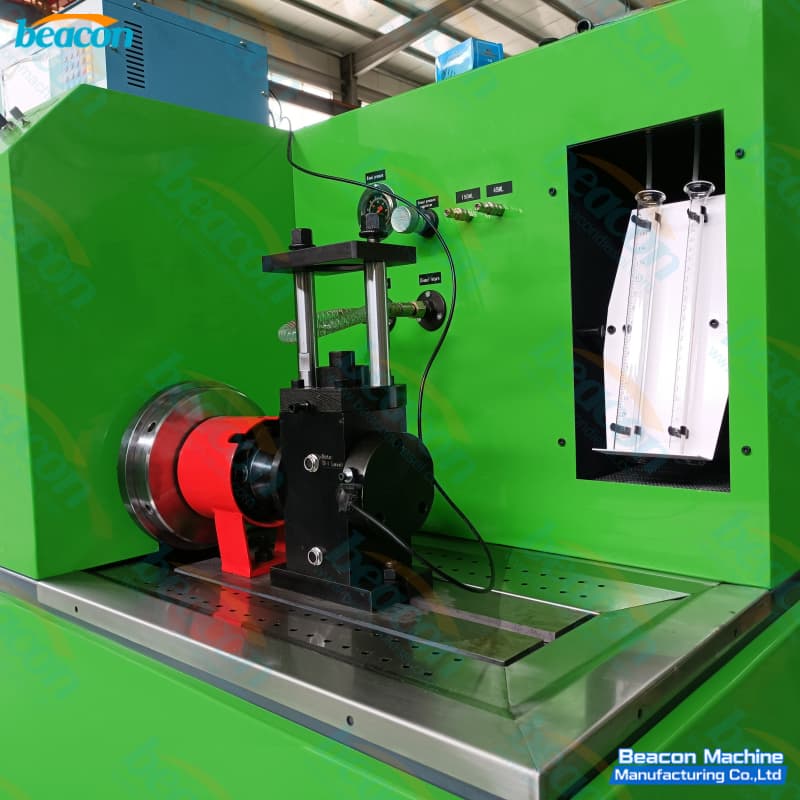 Detailed view of unit injector CAMBOX on EUI EUP-A test bench