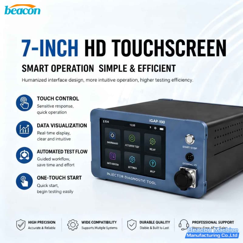 I-GAP100 7-inch touchscreen common rail injector diagnostic tool main interface