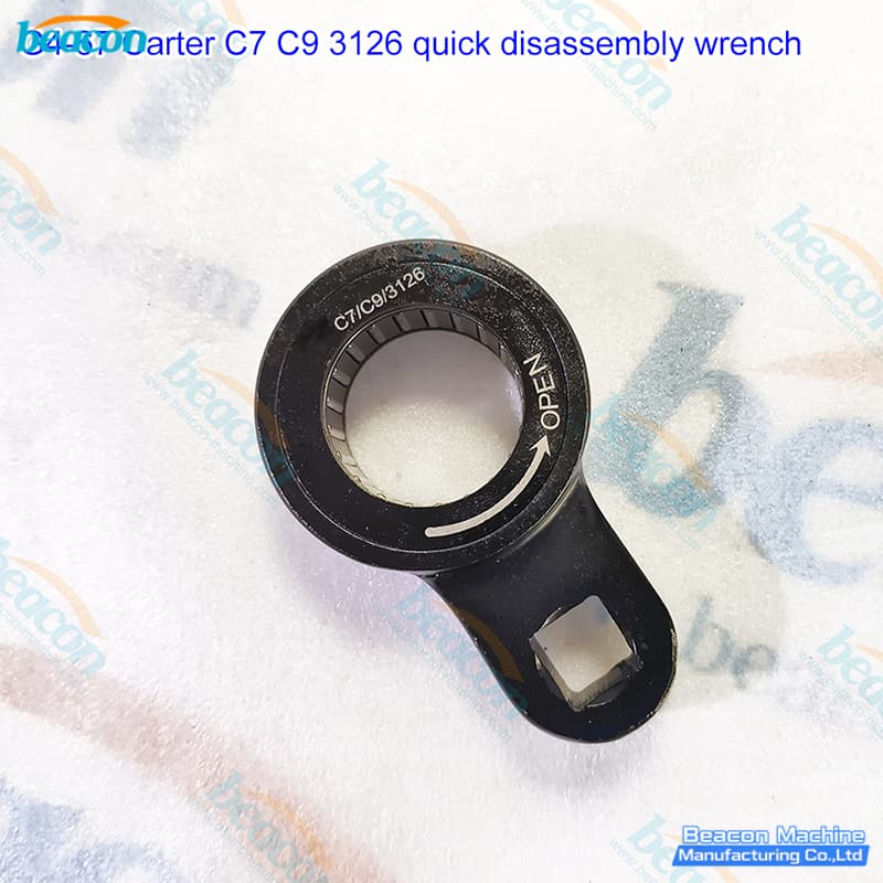 Top view of BEACON MACHINE G4-67 wrench highlighting the OPEN directional indicator