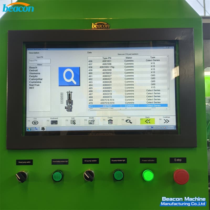 Professional diesel fuel system diagnostics software interface for CR1016