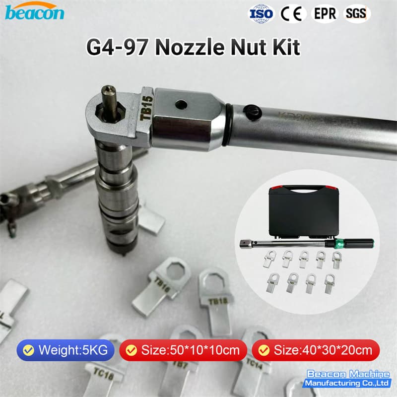 BEACON MACHINE G4-97 nozzle nut kit with torque handle and interchangeable heads