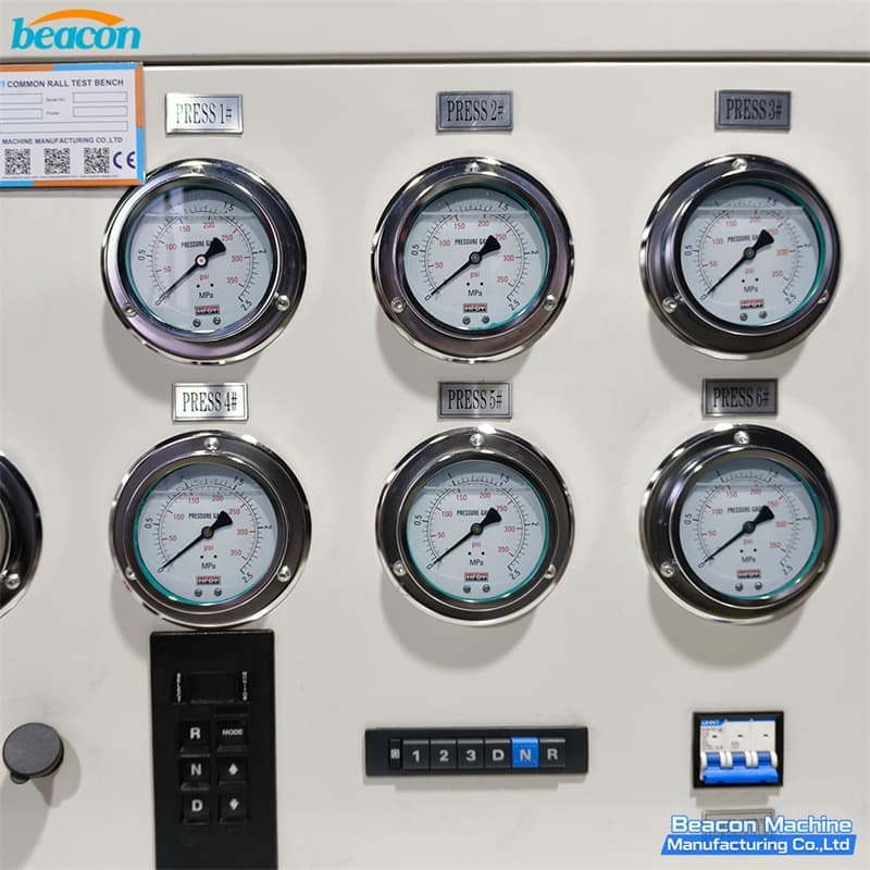 Transmission test bench pressure gauge, pressure system