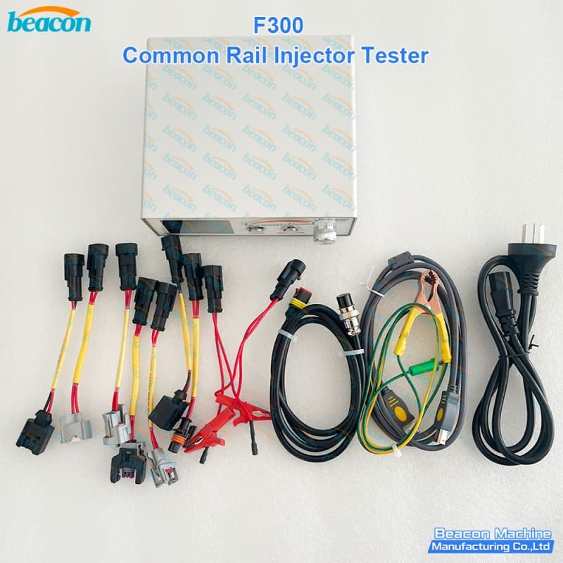 F300 common rail injector tester front panel rotary knobs and LCD screen